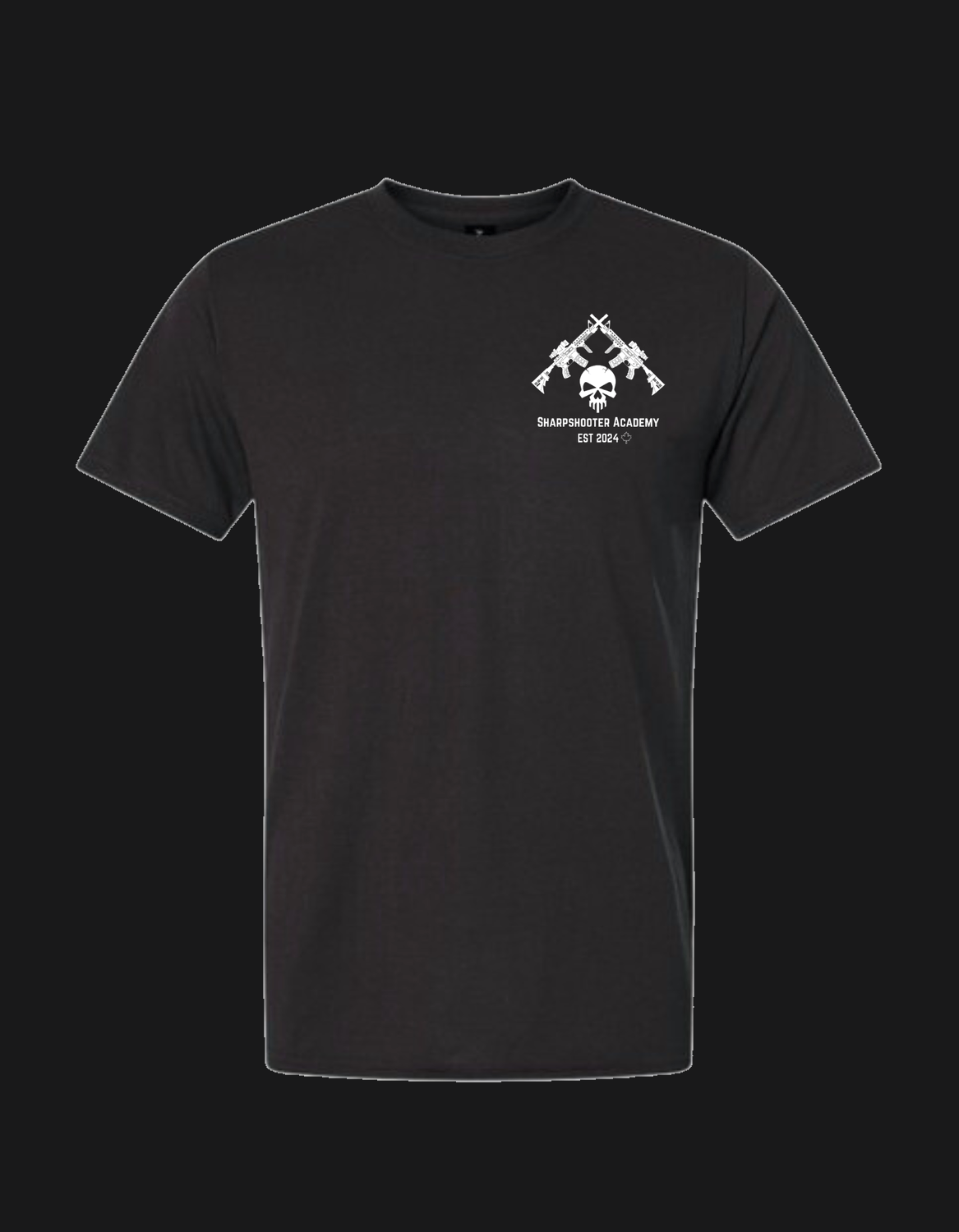 T-shirt noir Sharpshooter Academy modèle Skull et C8